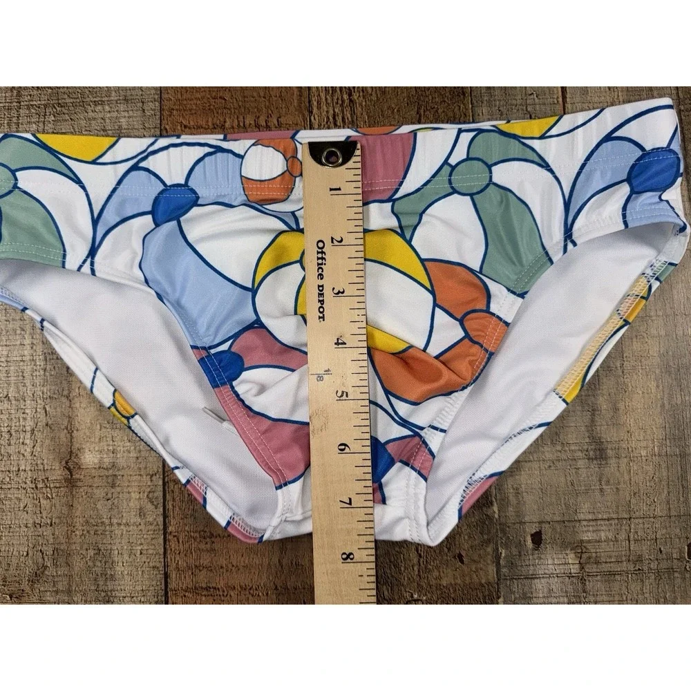 Mizok Wear Men's Swim Brief Size S Beach Ball Print Bikini Swimsuit NWT